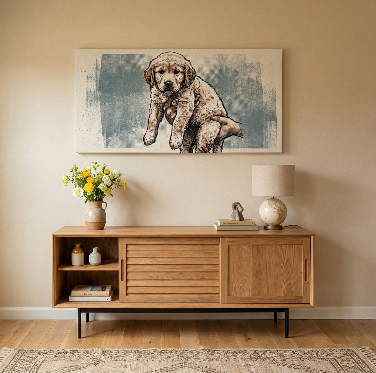 Golden Retriever Puppy Wall Art Print