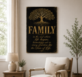 Family Tree of Life Canvas - Vintage Gold Family Wall Art