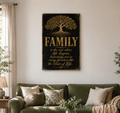 Family Tree of Life Canvas - Vintage Gold Family Wall Art