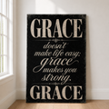 Vintage Faith Canvas Wall Art - Grace Makes You Strong